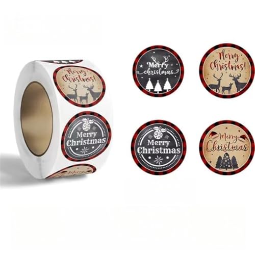 5000 Stück Selbstklebende Weihnachtsaufkleber – Deko Etiketten, Geschenksticker, Siegelaufkleber, Weihnachtssticker und Party Sticker für festliche Anlässe und Geschenkverpackungen (A, 25mm) von TKSJROL