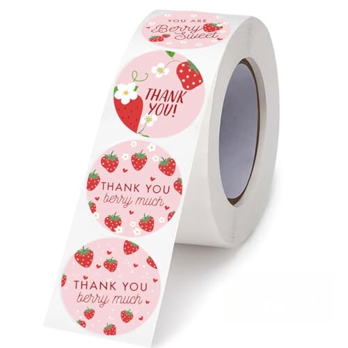 5000 Stück Vielen Dank Etiketten für Verpackungen – Selbstklebende Sticker, Siegel Etiketten, Paket Label, Vintage Klebeetiketten für kleine Unternehmen und Geschenkverpackungen (Rosa, 25mm) von TKSJROL