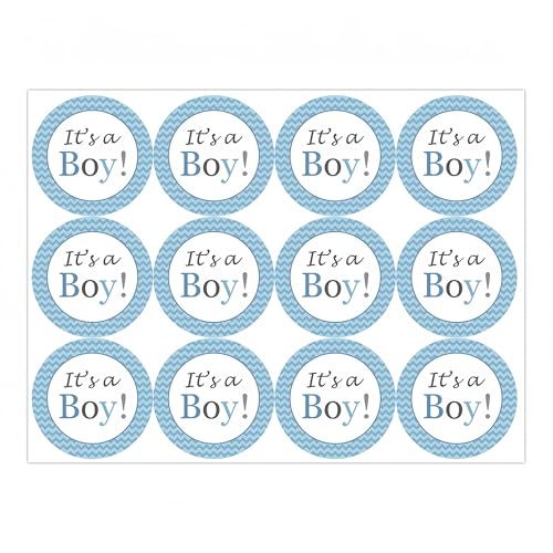 540 Stück Selbstklebende Gender Reveal-Aufkleber ⌀ 4 cm – Blau und Rosa Sticker zur Bekanntgabe des Geschlechts deines Babys, Boy or Girl Deko für Babyshower & Geburt, Party Dekoration (Blau) von TKSJROL