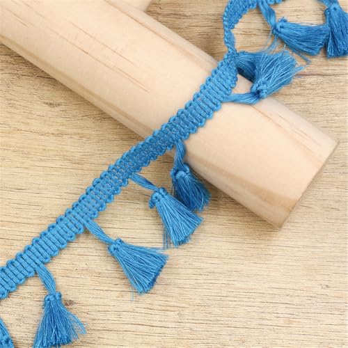 6 Yards Fransenborte - 43 mm Fransenband DIY Quastenborte StoffbordüRe Dekoband Textilborte Lace Ribbon Vintage Fransen Trim Quastenband Stoffband zum Nähen und Dekor (Helles Himmelblau) von TKSJROL