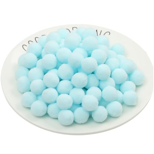 60 Stück Bunt Pompons - 40 mm Pompons Bälle zum Basteln, Filzkugeln für Ostern, Weihnachten, Deko Pompoms, Pastell Bommel, Flauschigen Plüsch Bälle für Handwerk Herstellung (21_Blassblau) von TKSJROL