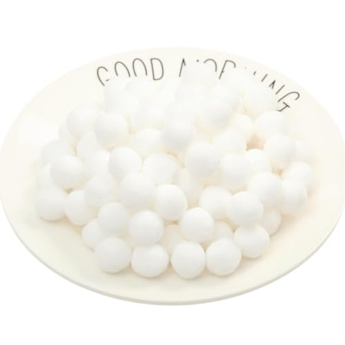 60 Stück Bunt Pompons - 50 mm Pompons Bälle zum Basteln, Filzkugeln für Ostern, Weihnachten, Deko Pompoms, Pastell Bommel, Flauschigen Plüsch Bälle für Handwerk Herstellung (23_Weiß) von TKSJROL