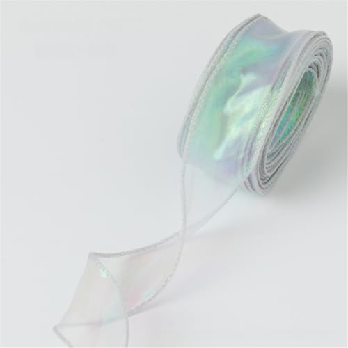 60 Yard Chiffonband 4 cm breit – Seidenband, Satinband, Organzaband, Tüllband, Geschenk Band, Dekoband, Schleifenband, Ribbon, Bandset für DIY, Scrapbooking, Basteln & Dekoration (Traumgrau) von TKSJROL