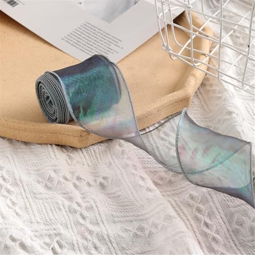 60 Yard Chiffonband 6cm – Glänzendes Satinband, Seidenband, Organzaband, Geschenkverpackung Band, Schleifenband, Tüllband, Geschenk Band für Valentinstag & Muttertagsgeschenke (Traumgrün) von TKSJROL