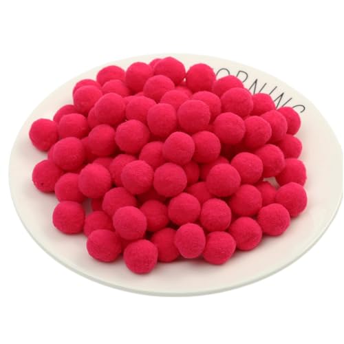 600 Stück Bunt Pompons - 25 mm Pompons Bälle zum Basteln, Filzkugeln für Ostern, Weihnachten, Deko Pompoms, Pastell Bommel, Flauschigen Plüsch Bälle für Handwerk Herstellung (36_Knallrot) von TKSJROL
