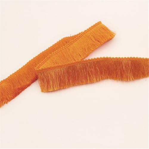 7 Meter Fransenborte - 28 mm Fransenband Dekoband StoffbordüRe Lace Ribbon Textilborte Spitzenborte Quastenborte Vintage Quasten Trim Stoffband Quastenband zum Nähen und Dekorieren (Orange) von TKSJROL