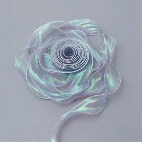 70 Yard Chiffonband 6cm – Schimmerndes Satinband, Seidenband, Geschenkverpackung Band, Organzaband, Schleifenband, Tüllband für Hochzeit Antennenband, DIY Basteln & Festdekoration (Silber) von TKSJROL