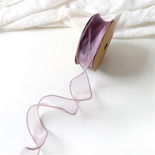 70 Yard Tüllband 4 cm – Transparentes Chiffonband, Satinband, Seidenband, Organzaband, Bandset, Dekoband, Geschenkverpackung Band, Geschenk Band für Hochzeit & DIY (Mauverosa) von TKSJROL