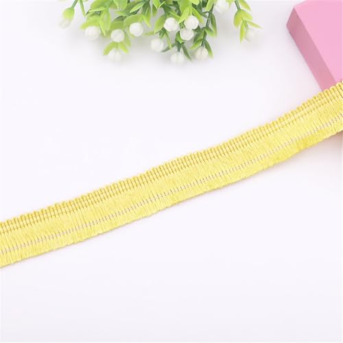8 Meter Fransenborte - 2 cm Fransenband Lace Ribbon DIY Spitzenborte Quastenborte StoffbordüRe Dekoborte Textilborte Vintage Quasten Trim Stoffband Quastenband zum Nähen (5_Gelb) von TKSJROL