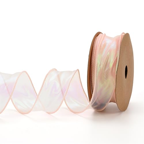 80 Yard Chiffonband 4cm – Hochzeit Antennenband, Satinband, glänzendes Seidenband, Schleifenband, Organzaband, Geschenkverpackung Band, Tüllband für Hochzeit & Deko (Irisierendes Champagner) von TKSJROL