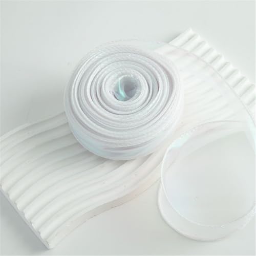 80 Yard Elegantes Chiffonband 4cm – Satinband, Seidenband, Organzaband, Tüllband, Bandset, Schleifenband, Geschenk Band, Hochzeit Antennenband, Ribbon für Partydeko & Hochzeiten (Traumweiß) von TKSJROL