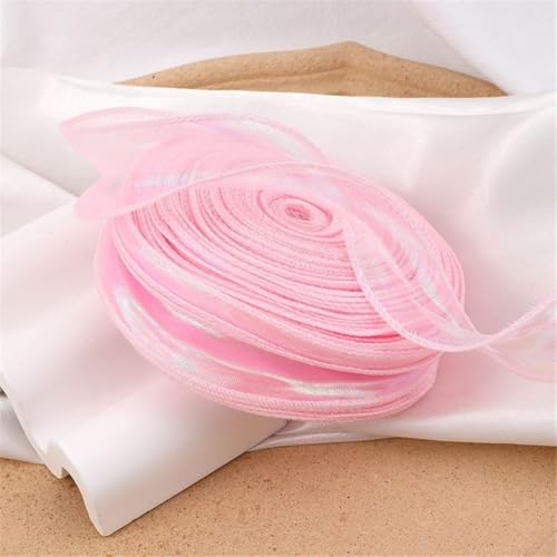 80 Yard Schimmerndes Tüllband 4cm – Chiffonband, Seidenband, Satinband, Organzaband, Bandset, Geschenkverpackung Band, Ribbon für DIY, Scrapbooking, Dekoration & Geschenkideen (Traumrosa) von TKSJROL
