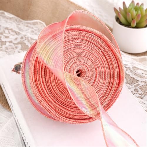 80 Yard Schimmerndes Tüllband 4cm – Chiffonband, Seidenband, Satinband, Organzaband, Bandset, Geschenkverpackung Band, Ribbon für DIY, Scrapbooking, Dekoration & Geschenkideen (Weiches Rot) von TKSJROL