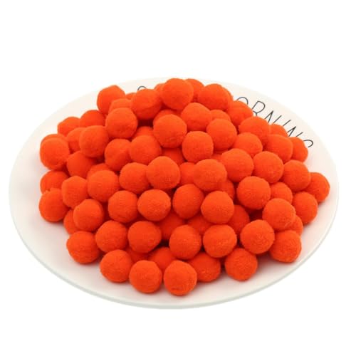 800 Stück Bunt Pompons - 10 mm Pompons Bälle zum Basteln, Filzkugeln für Ostern, Weihnachten, Deko Pompoms, Pastell Bommel, Flauschigen Plüsch Bälle für Handwerk Herstellung (15_Orangerot) von TKSJROL