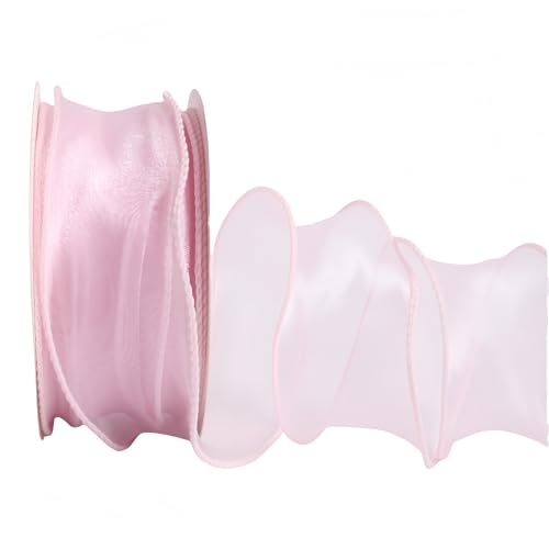 81 Meter Satinband 4 cm – Chiffonband, Tüllband, Organzaband für Geschenkverpackung, Hochzeit Dekoration, Geschenkband, Seidenband, Dekoband, Bandset & Ribbon Bastelbedarf (Antikrosa) von TKSJROL