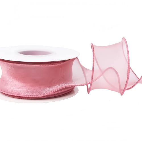 81 Meter Satinband 4 cm – Chiffonband, Tüllband, Organzaband für Geschenkverpackung, Hochzeit Dekoration, Geschenkband, Seidenband, Dekoband, Bandset & Ribbon Bastelbedarf (Korallenrot) von TKSJROL
