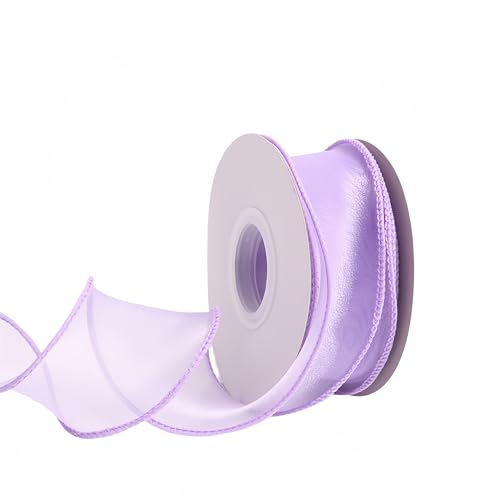 81 Meter Satinband 4 cm – Chiffonband, Tüllband, Organzaband für Geschenkverpackung, Hochzeit Dekoration, Geschenkband, Seidenband, Dekoband, Bandset & Ribbon Bastelbedarf (Violett Lila) von TKSJROL
