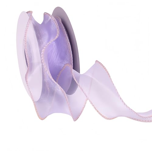 9 Meter Chiffonband 4cm – Satinband, Seidenband, Organzaband, Tüllband, Schleifenband, Geschenkverpackung Band, Geschenk Band, Hochzeit Antennenband, Ribbon für jede Dekoration (Violett Lila) von TKSJROL