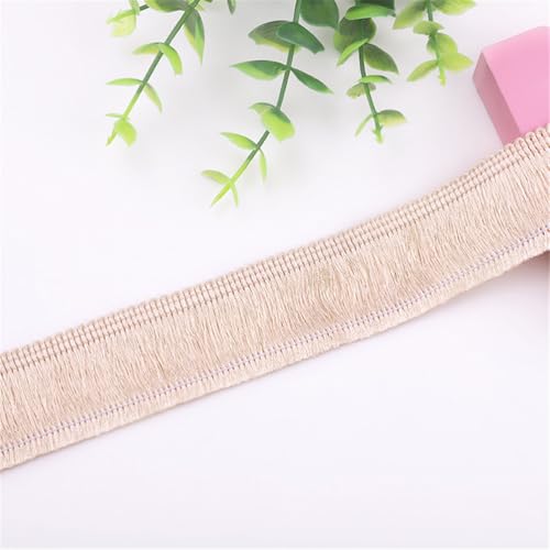 9 Meter Fransenborte - 3 cm Fransenband Dekoborte Lace Ribbon StoffbordüRe DIY Spitzenborte Quastenborte Textilborte Vintage Quastenband Quasten Trim Stoffband zum Nähen (Beige) von TKSJROL