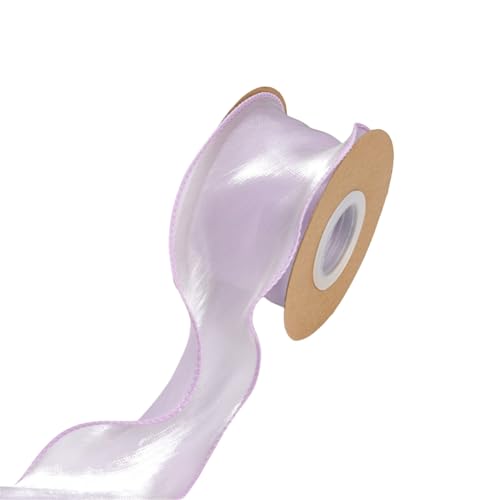 9 Meter Satinband 4cm – Chiffonband, Seidenband, Organzaband, Tüllband, Schleifenband, Geschenkverpackung Band, Hochzeit Antennenband, Geschenk Band für Premium Geschenkverpackung (Lila) von TKSJROL