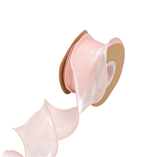 9 Meter Satinband 6cm – Chiffonband, Seidenband, Organzaband, Tüllband, Schleifenband, Geschenkverpackung Band, Hochzeit Antennenband, Geschenk Band für Premium Geschenkverpackung (Rosa) von TKSJROL