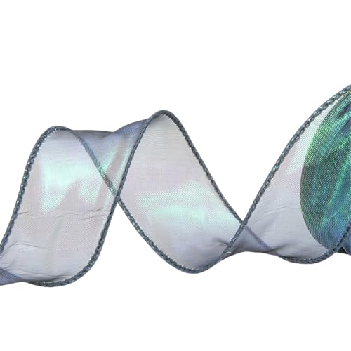 9 Meter Schleifenband 4cm – Farbwechselndes Chiffonband, Satinband, Seidenband, Geschenkverpackung Band, Tüllband, Organzaband, Ribbon für kreative Dekoration (Schwarz) von TKSJROL
