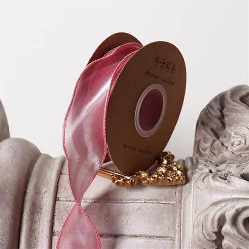 90 Yard Geschenkverpackung Band 4 cm – Chiffonband, Satinband, Organzaband, Tüllband, Seidenband, Dekoband für Weihnachten, Hochzeit, Geburtstag, Party & Geschenkideen (Altrosa) von TKSJROL