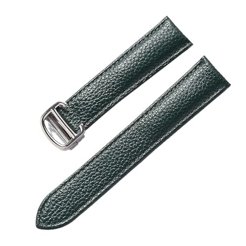 TLCBAZCF Ersatz Uhrenarmband Kompatibel mit Cartier London, Lederband 14mm 16mm 18mm 20mm, Zubehör für Braune Uhren (Dark Green,17mm) von TLCBAZCF