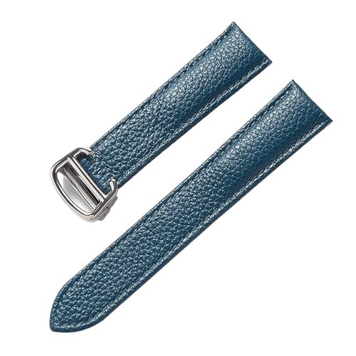TLCBAZCF Ersatzarmband Kompatibel mit Cartier London, Lederband 14mm, 16mm, 18mm, 20mm, Zubehör für braune Uhren (Peacock Blue,13mm) von TLCBAZCF