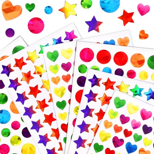 1710 Stück Glitzer Aufkleber für Kinder, Herz Sterne Rund Selbstklebend Sticker, Farbaufkleber, Belohnungssticker für Belohnungen, Scrapbooking, Hochzeit, Geschenke, DIY, Valentinstag (30 Blätter) 1710 Stück Glitzer Aufkleber für Kinder, Herz Sterne Rund Selbstklebend Sticker, Farbaufkleber, Belohnungssticker für Belohnungen, Scrapbooking, Hochzeit, Geschenke, DIY, Valentinstag (30 Blätter) von TLDNZXY
