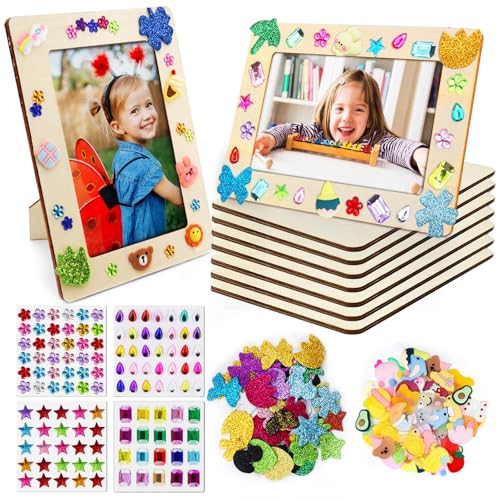6 Stück Bilderrahmen zum Bemalen, Holzbilderrahmen zum Bemalen Bastelset Kinder, DIY Holz Bilderrahmen Selbst Gestalten Set zum Basteln für Kindergeburtstag mit Glitter & 3D Aufkleber zum Basteln 6 Stück Bilderrahmen zum Bemalen, Holzbilderrahmen zum Bemalen Bastelset Kinder, DIY Holz Bilderrahmen Selbst Gestalten Set zum Basteln für Kindergeburtstag mit Glitter & 3D Aufkleber zum Basteln von TLDNZXY