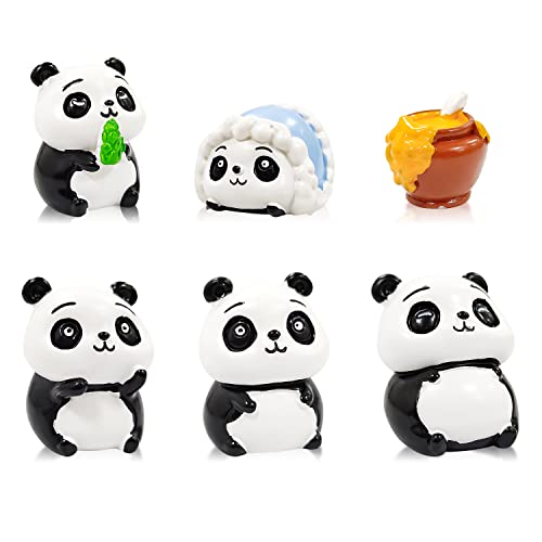 Panda Mini Figuren 6 pcs,Panda Figuren,Cake Topper,Panda Tortendeko,Cupcake Topper,Panda Party Kuchen Dekoration,Panda Geburtstag Tortenfiguren,Panda Cupcake Figuren,für Geburtstag Party Supplies von TLESMH