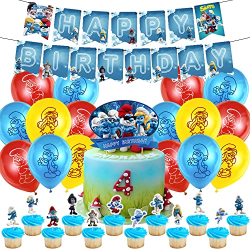 Geburtstag Deko 32 Stück,Party Deko,Luftballons,Party Supplies,Cake Topper,Geburtstag Banner,Geburtstagsfeier Dekoration,für Kindergeburtstag Party von TLESMH