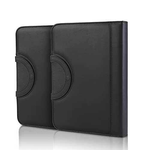 2PCS Schreibmappe A4, Konferenzmappe Leder, Dokumentenmappe mit Reißverschluss, Wasserdicht Aktenmappe mit Ringbuch Klemmbrett Notizblock, Portfolio Padfolio Mappe für Business Meeting, Schwarz 2PCS Schreibmappe A4, Konferenzmappe Leder, Dokumentenmappe mit Reißverschluss, Wasserdicht Aktenmappe mit Ringbuch Klemmbrett Notizblock, Portfolio Padfolio Mappe für Business Meeting, Schwarz von TLGREEN