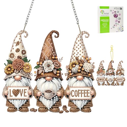 TLIOBLO Drei Zwerge Diamond Painting Anhänger, Liebe Kaffee Diamant Kunst Fensterbilder Beidseitige, Diamond Painting Hängende Ornament Bastelset Set für Wand Und Eingang Decor TLIOBLO Drei Zwerge Diamond Painting Anhänger, Liebe Kaffee Diamant Kunst Fensterbilder Beidseitige, Diamond Painting Hängende Ornament Bastelset Set für Wand Und Eingang Decor von TLIOBLO