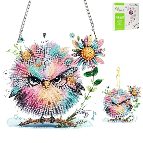 TLIOBLO Vögel Diamond Painting Anhänger, Wütendes Tier Diamant Kunst Fensterbilder Beidseitige, Diamond Painting Hängende Ornament Bastelset Set für Wand Decor TLIOBLO Vögel Diamond Painting Anhänger, Wütendes Tier Diamant Kunst Fensterbilder Beidseitige, Diamond Painting Hängende Ornament Bastelset Set für Wand Decor von TLIOBLO