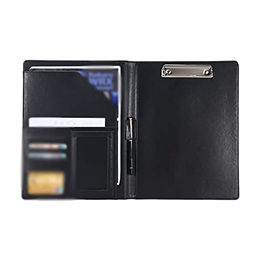 Schreibmappe a4 A4-Leder-Multifunktionsordner Business Office File Manager Bürobedarf(Black) von TLMDXTEU
