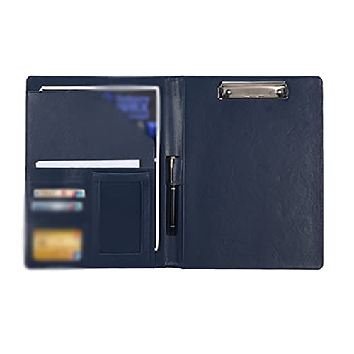 Schreibmappe a4 A4-Leder-Multifunktionsordner Business Office File Manager Bürobedarf(Blau) von TLMDXTEU