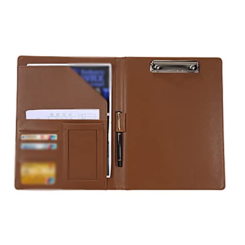 Schreibmappe a4 A4-Leder-Multifunktionsordner Business Office File Manager Bürobedarf(Braun) von TLMDXTEU