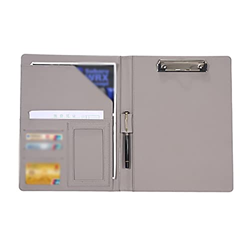 Schreibmappe a4 A4-Leder-Multifunktionsordner Business Office File Manager Bürobedarf(Grey) von TLMDXTEU