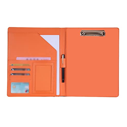 Schreibmappe a4 A4-Leder-Multifunktionsordner Business Office File Manager Bürobedarf(Orange) von TLMDXTEU
