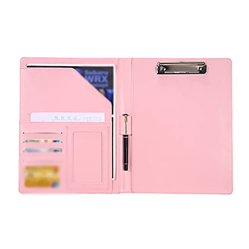 Schreibmappe a4 A4-Leder-Multifunktionsordner Business Office File Manager Bürobedarf(Rosa) von TLMDXTEU