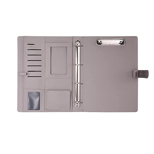 Schreibmappe a4 A4 Loseblattmappe aus Leder mit Magnetverschluss Business Bürobedarf(Grey) von TLMDXTEU