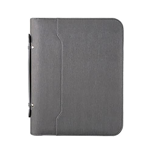 Schreibmappe a4 A4 Multifunktionaler Business Handheld Zip Bag Manager Ordner Bürobedarf(Grey) von TLMDXTEU