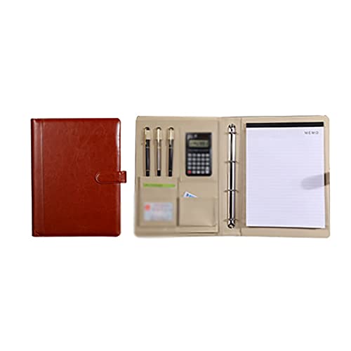 Schreibmappe a4 A4 Multifunktionsmappe Leder Business Manager Bürobedarf(Braun) von TLMDXTEU
