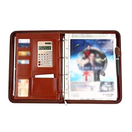 Schreibmappe a4 A4 Notizbuchordner Business Leder Manager Bürobedarf(Braun) von TLMDXTEU
