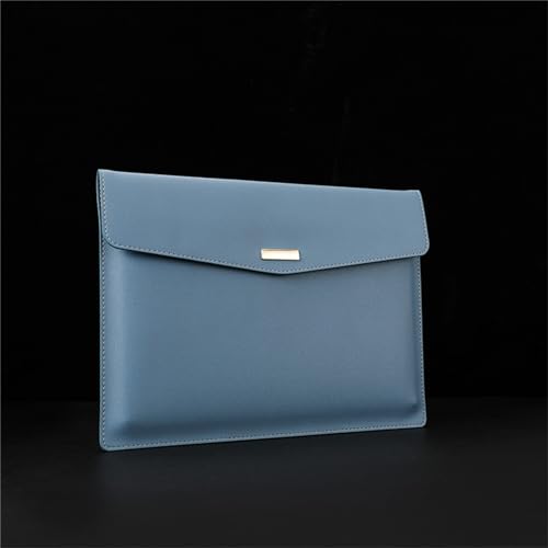 Umschlag-Aktenhalter A4 Business Leder Aktentasche PVC Wasserdicht Aufbewahrungstasche Aktentasche Büro(Blau) von TLMDXTEU