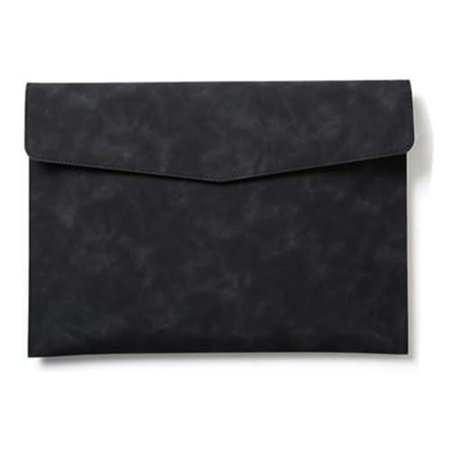 Umschlag-Aktenhalter A4 Kunstleder Business Dokument Tasche wasserdicht Druckknopf Büro Datei(Black) von TLMDXTEU