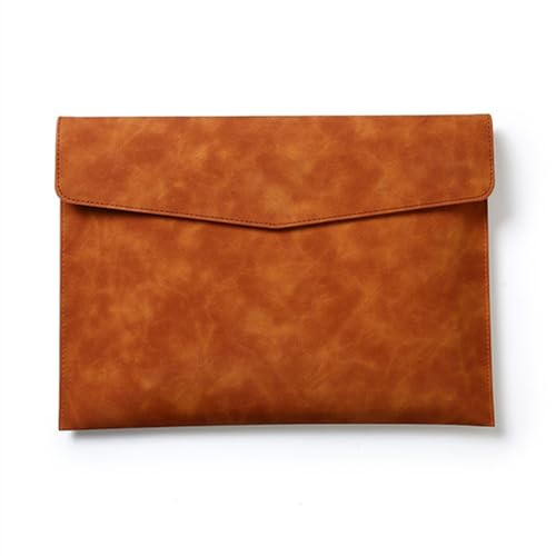Umschlag-Aktenhalter A4 Kunstleder Business Dokument Tasche wasserdicht Druckknopf Büro Datei(Braun) von TLMDXTEU
