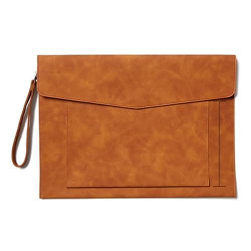 Umschlag-Aktenhalter Büroordner Leder-Aktentaschen for Studenten Leder-Aktenorganizer(Braun) von TLMDXTEU